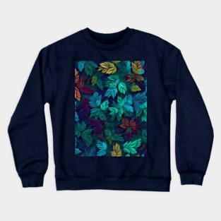 Aqua Turquoise Foliage Leafy Leaves Crewneck Sweatshirt